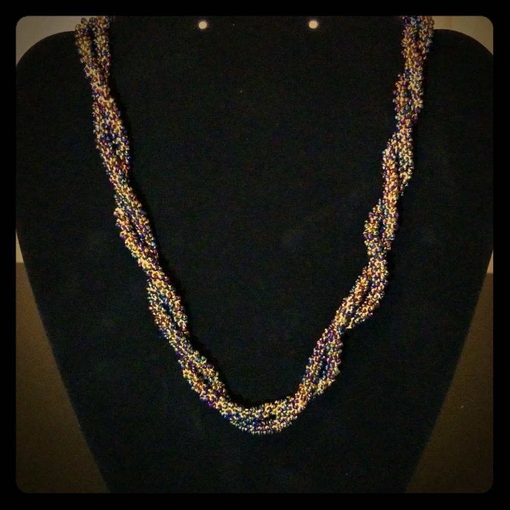 Brand new gold/multicolor beaded handmade necklace